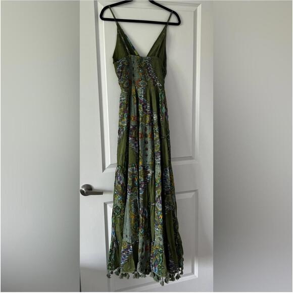 Barok x Anthropologie - Bohemian Maxi Dress in Olive Green, Size S - Picture 6 of 9